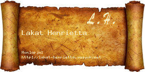 Lakat Henrietta névjegykártya